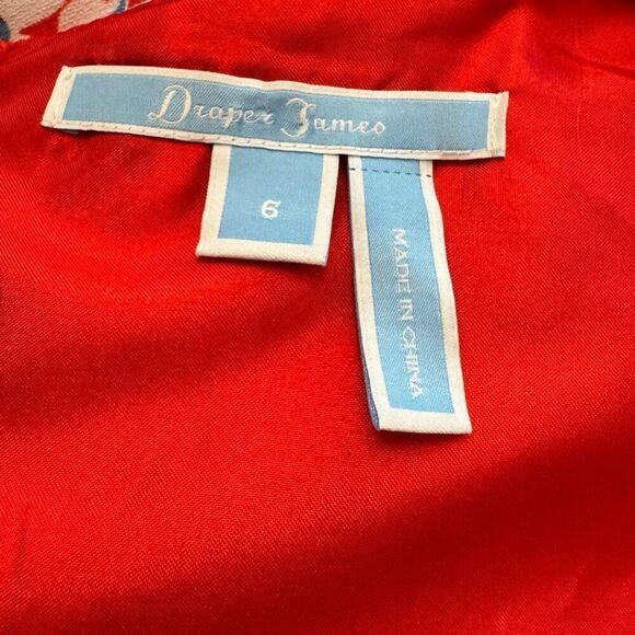 Draper James Bell Sleeve Dress Red Hibiscus Floral 3/4 Bell Sleeves Size 6 - Picture 4 of 6